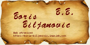 Boris Biljanović vizit kartica